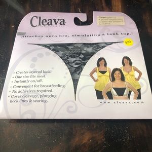 Cleava Black Lace/White Back Bra Cami